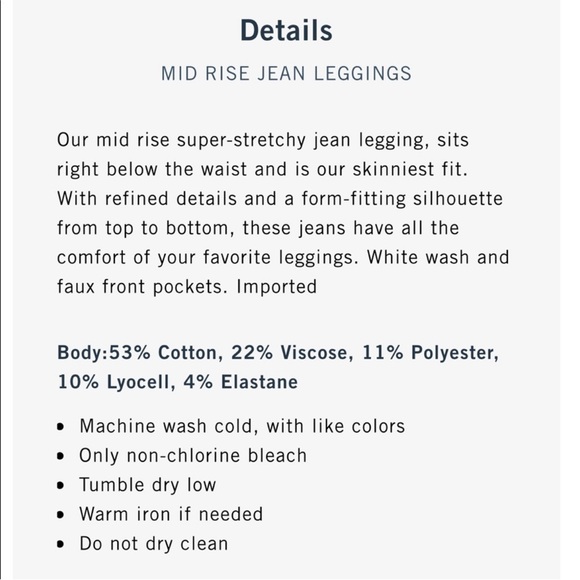 Abercrombie & Fitch White Mid-Rise Jean Legging-26W/ 2 Long. Excellent Condition - Picture 10 of 10